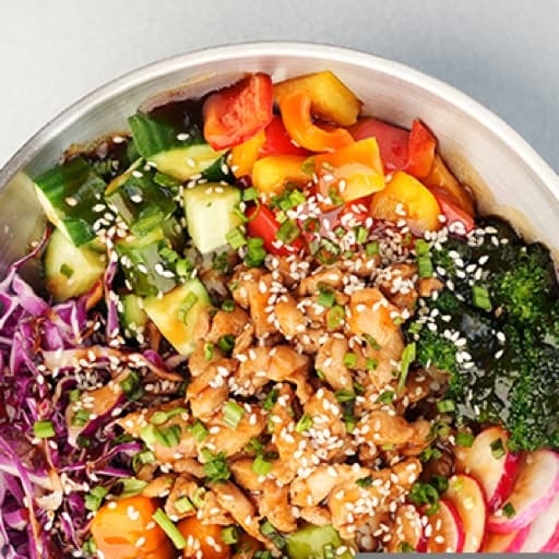 chicken teriyaki bowl — steamed japanese rice